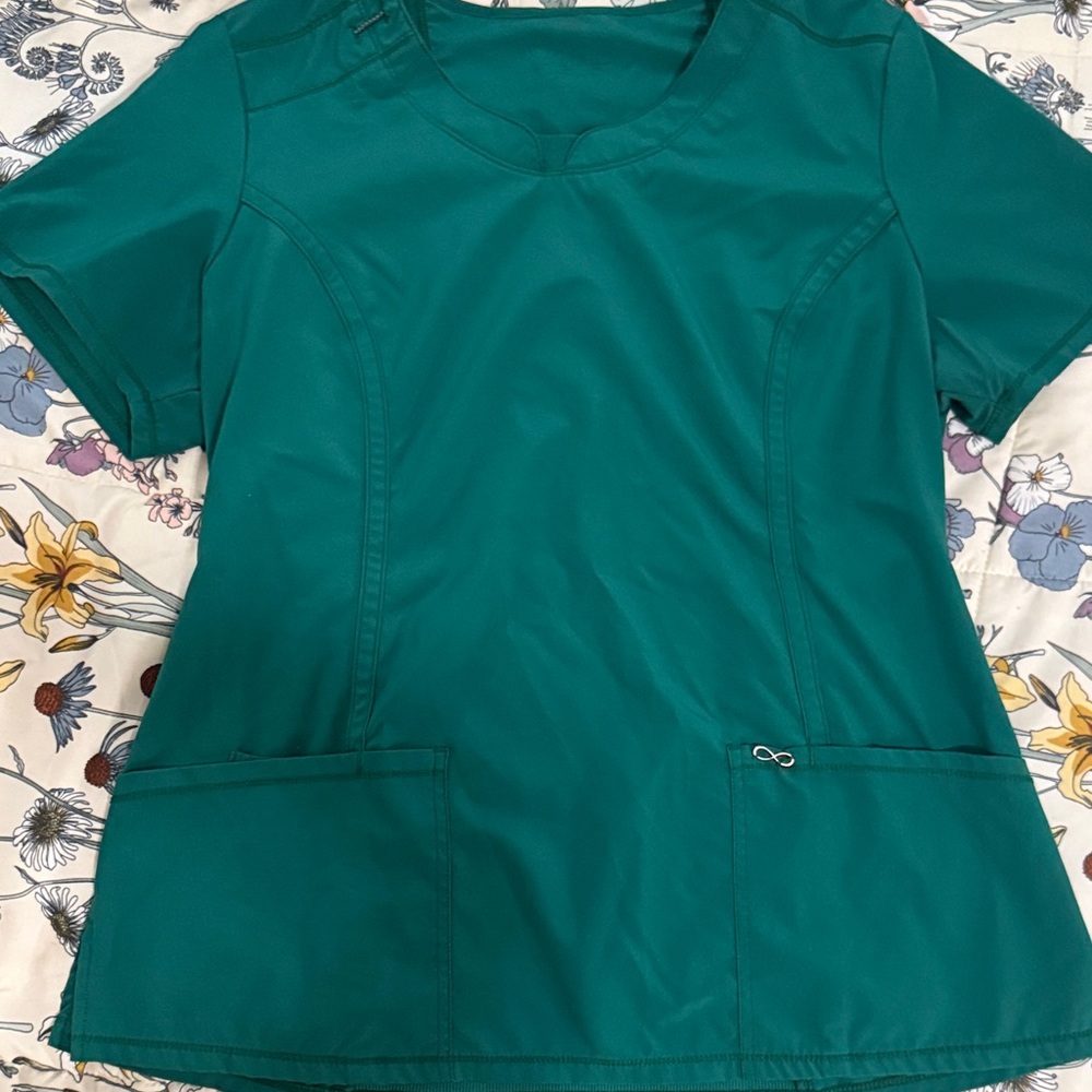 Cherokee Infinity Hunter Green Women's scrub Top